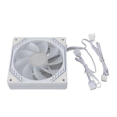 Imagem de Iluminação ARGB, Ventoinha de Gabinete de 120 Mm, RGB Endereçável de 5 V e 3 Pinos, Resfriamento Silencioso, Amplas Aplicações Com Cooler de CPU, (Lâmina reversa branca)