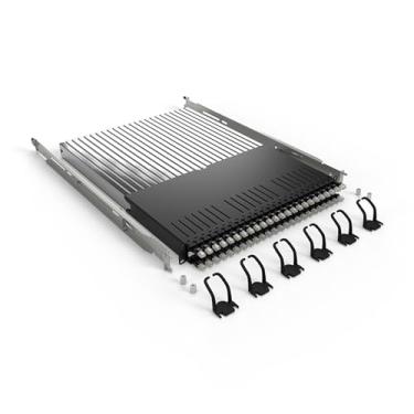 Imagem de PATCHBOX Plus+ Cat.6a - Patch Panel de 24 portas com sistema de gerenciamento de cabos retráteis para racks de 48.3 cm, inclui cabos planos de 10 GB e cassetes, fácil configuração de rede e servidor