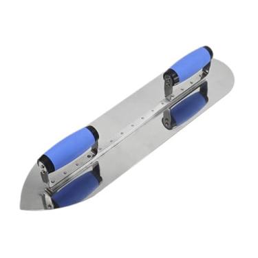 Imagem de Fenteer Desempenadeira de cabo duplo, desempenadeira de acabamento, ferramenta para concreto de tábuas grandes, ferramenta para reboco de parede, pintura de, 20in Round Pointed