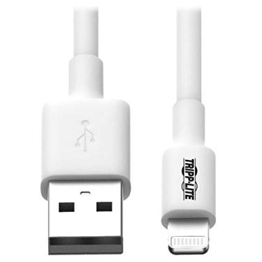 Imagem de Tripp Lite Cabo Lightning para USB 3M certificado Apple MFI de 3 metros para carregamento de sincronização iPhone/iPod/iPad – Branco (M100-010-WH)