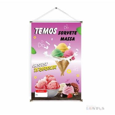 Imagem de Banner pronto Sorvete BA 424 medida 45x70 cm arte Pronta