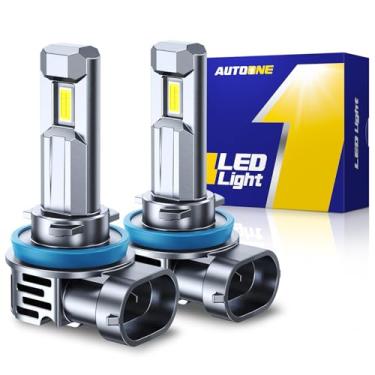 Imagem de AUTOONE Lâmpada LED H11 tamanho mini 1:1, 36000LM H8/H9/H11 de substituição, Canbus 60.000H Vida útil IP68, fácil instalação, pacote com 2