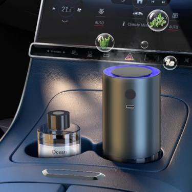 Imagem de Purificador de ar inteligente para carro, difusor de aromatizador de carro com perfume de 100 ml, inteligente liga/desliga automático, difusor de aroma recarregável, dois modos de pulverização