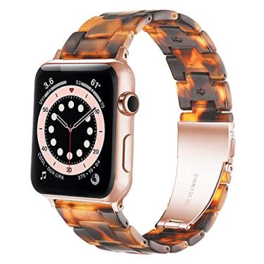 Imagem de YGTIECS Pulseiras de resina para Apple Watch Ultra1/2 séries 10, 9, 8, 7, 6, 5, 4, 3, 2 e 1 SE, 49 mm, 46 mm, 46 mm, 45 mm, 44 mm, 41 mm, 40 mm, 4, 3, 2 e 1 SE
