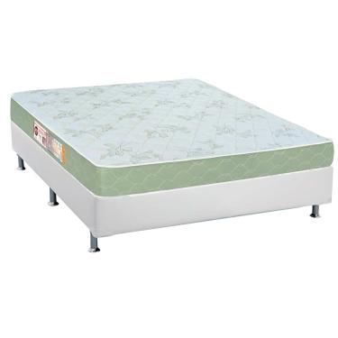 Imagem de Conjunto Box Casal: Colchão Espuma Castor D33 Sleep Max + Base CRC Courano White (138x188)