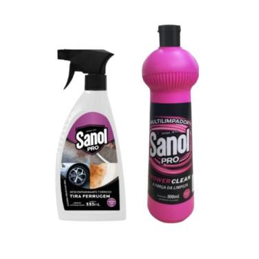 Imagem de Kit Sanol Pro Tira Ferrugem 330ml e Multilimpador 500ml