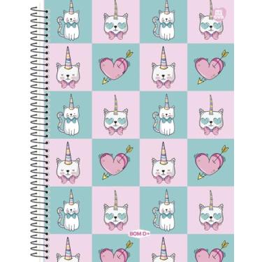 Imagem de Caderno Universitário Animativa, 20 Matérias, Capa Dura, Bom D+ Feminino, 320 Folhas, Pacote com 2