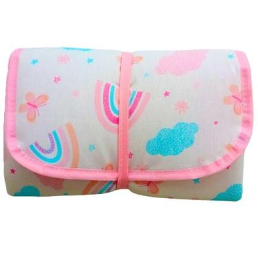 Imagem de Trocador Fraldas Portatil Bolsa Comoda Impermeável Enxoval Menino Menina (Nuvem Rosa)