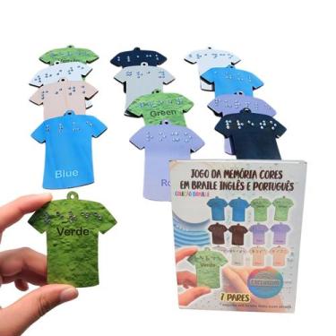 Imagem de Jogo Desafio das Cores Braille Ingles portugues 7 pares - Coleção Tea 