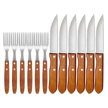Imagem de Conjunto Churrasco Mor 12Pçs Garfo e Faca em Inox - 003931