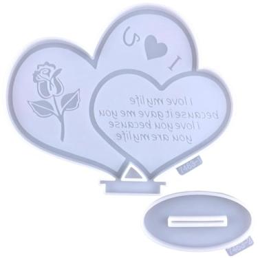 Imagem de ABOOFAN Moldes de Sinal de Coração Moldes de Resina Moldes de Silicone Memorial Gift Sign Moldes para Presente de Dia dos Namorados Moldes de Resina Epóxi DIY Artesanato Decoração de Casa