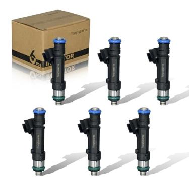 Imagem de Yongtoparts 0280158119 Injetores de combustível compatíveis com Jeep Wrangler 2007-2011, Chrysler Town & Country 3.3L 3.8L Dodge Grand Caravan V6 2008-2010, Volkswagen Routan 6 peças substituir OE