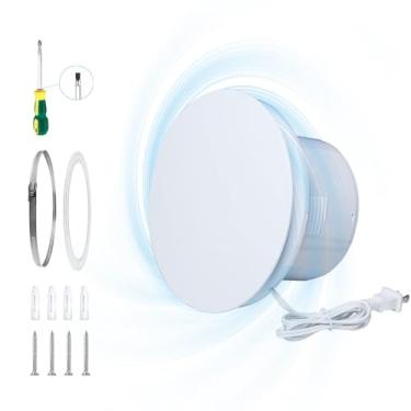 Imagem de WiseWater Exaustor redondo para banheiro, 140 CFM 35 dB 15 dB, duto de 21 cm, painel ABS ventilador, exaustor de parede com acessórios para banheiro, lavanderia, quarto, escritório