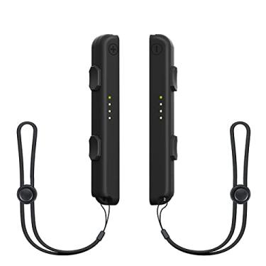 Imagem de Alças Joycon, substituição para Switch Joycon, alça de pulso ajustável Joycon, pacote com 2 (preta)
