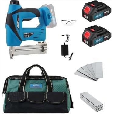 Imagem de jovant Pistola De Pregos 2 Em 1 Alimentada Por Bateria, Pistola De Pregos Sem Fio De 20 V, 2.880 Pregos, 640 Grampos, Com Extrator De Grampos, 2 Baterias De Íon-Lítio De 2,0 Ah E Carregador De 2,4