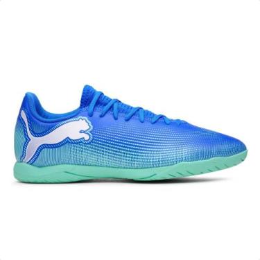Imagem de Chuteira Futsal Puma Future 7 Play IT BDP Masculina, Azul, Verde, 44.