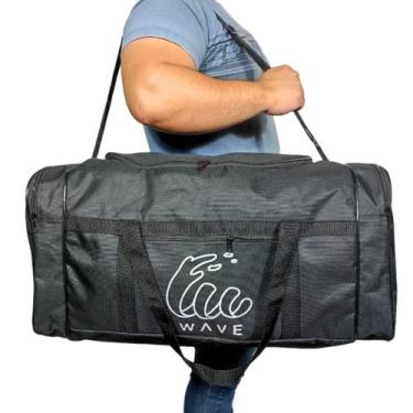 Imagem de Bolsa De Viagem Mala Trabalho Grande Reforçada Academia - Wave, Preto