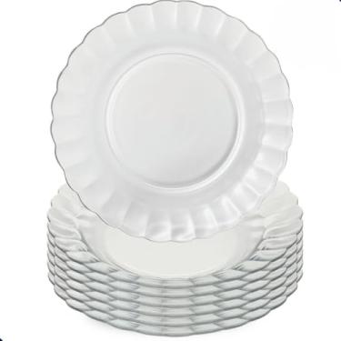 Imagem de Pratos de Jantar, Jogo de Pratos de Jantar, Conjunto de Pratos Fundo de Vidro Transparente Resistente 6 a 18 Peças - Louças para Jantar, Bem Embalado(12)