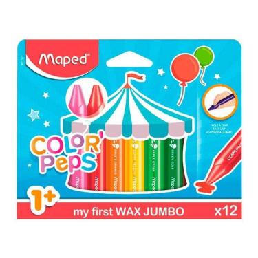 Imagem de Giz de Cera Color`Peps Jumbo 12 cores 861311 - Maped