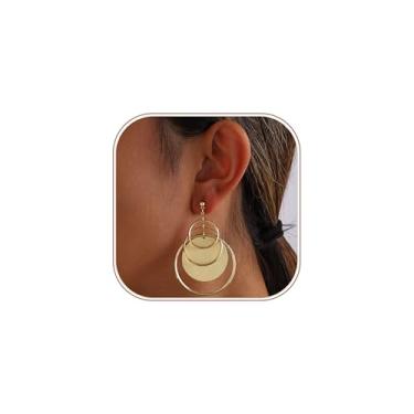 Imagem de Dlknp Brincos elegantes com clipe de ouro para mulheres, hipoalergênicos, sem piercing, joias modernas