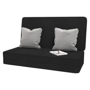 Imagem de Puff Colchonete Dobrável colchao Sofá 4 em 1 Casal Confortavel Pratico