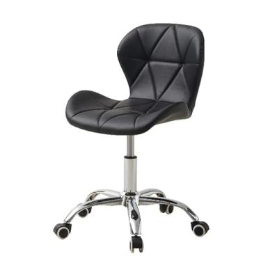 Imagem de Branca ou preta Estofada Base Giratória Cromada Rodizio Anti Risco(Preta)