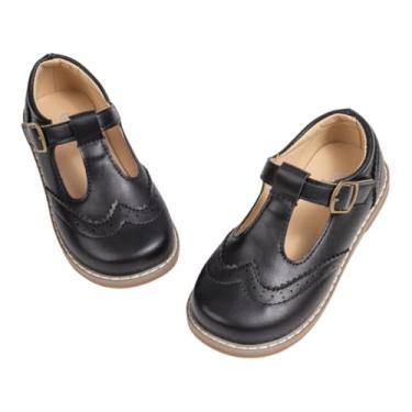 Imagem de Bellocasa Mary Jane Sapatos sociais para meninas pequenas, sapatilhas, bailarinas, flores, meninas, festa de casamento, laço, princesa, 5304-preto, 13 Little Kid