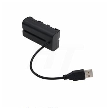 Imagem de HangTon Carregador USB de 5V para NP-F970 F570 F550 Bateria fictícia DC Adaptador de energia para Atomos Shogun Inferno Ninja Shinobi Monitor (USB A)