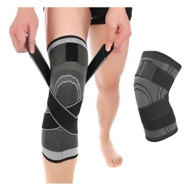 Imagem de 2X Joelheira Compressão Proteção Ajustável Fitness Cross Tam