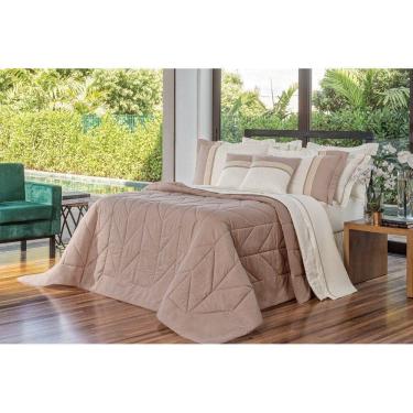 Imagem de Cobre Leito Melinda Dupla Face King 5 Peças Rosê E Palha