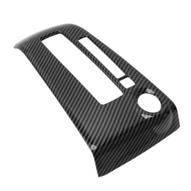 Imagem de TUCKBOLD Capa de acabamento do painel de mudança de marchas de controle central para Nissan Kicks 18-24 Controle de mudança de marchas adesivo painel anti-arranhões Fibra de carbono preto acabamento