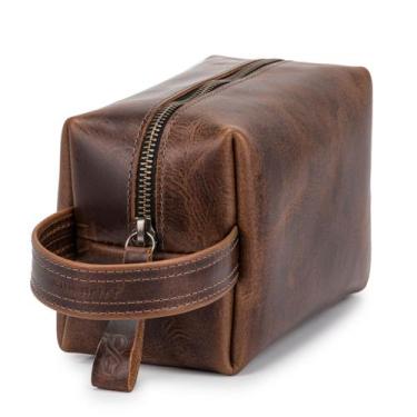 Imagem de Necessaire Executiva Estojo Organizador Para Viagem Couro Legítimo - E