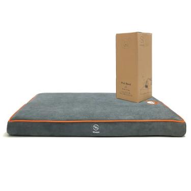 Imagem de Whoopub Camas ortopédicas e de caixa para cães, feitas de memória e forame de alta resiliência, uso frente e verso, oferecendo suporte macio e relativamente rígido, com um protetor interno extra à