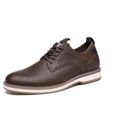 Imagem de DECARSDZ Sapatos sociais masculinos casuais Oxford para negócios, formal, Derby, sapatos sociais para homens, Marrom 030, 38