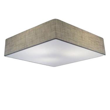 Imagem de Plafon Quadrado Md-3052 Cúpula em Tecido 60x60x15cm Rústico Cinza - Bi
