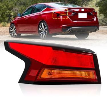 Imagem de Conjunto de luz traseira externa esquerda compatível com Nissan Altima 2019-2022, lâmpada traseira de halogêneo, lâmpada de freio, estilo original, substituição, lado externo traseiro esquerdo