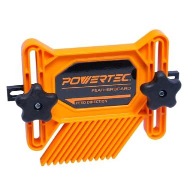 Imagem de POWERTEC Placa de penas universal para serra de mesa, mesa de roteador, cerca de roteador e serra de fita, ferramentas e acessórios para trabalhar madeira para reduzir o recuo e aumentar a segurança