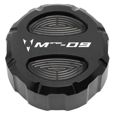 Imagem de Acessórios CNC para motocicleta, tampa do reservatório de fluido de freio dianteiro traseiro compatível com Y&AMAHA MT09 MT-09 FZ09 2015-2019 2020 (tampa traseira preta)