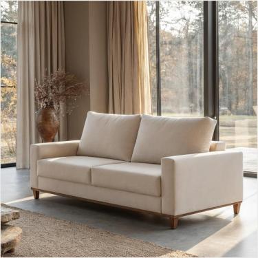 Imagem de Sofá 3 Lugares em Linho com Molas Sala de Estar 180cm Vênus