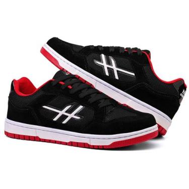 Imagem de Tênis Masculino e Feminino skatista Casual com Detalhes em Camurça Con