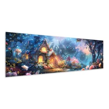 Imagem de Diymood Kits de pintura de arte de diamante 5D grande DIY para adultos, pintura com diamante cabine de arte broca completa tela redonda bordado mosaico iniciante casa decoração de parede presente 30 x
