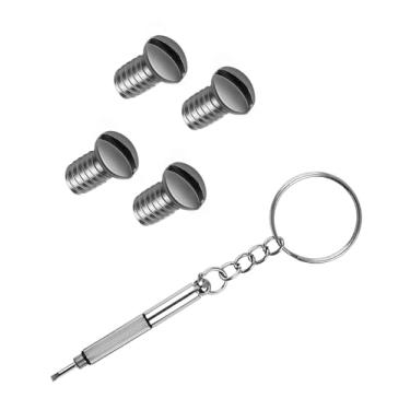 Imagem de Glintbay Conjunto de 4 parafusos redondos e 1 peça de chave de fenda multifuncional para óculos de sol RayBan RB3509/RB4264/RB4263/RB4175