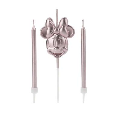 Imagem de Vela Aniversário Minnie 3 Em 1 Metalizado SilverFesta Rose Gold