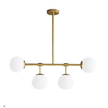 Imagem de Lustre compatível com sala de jantar, lustre Sputnik moderno de meados do século de 8 luzes, luminária pendente de globo de vidro mágico dourado, compatível com sala de estar e quarto