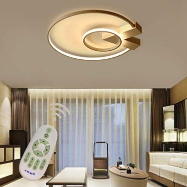 Imagem de Luminária de teto LED regulável com controle remoto, lustre para sala de estar, cozinha, sala de jantar moderna, metal, acrílico, arte, design redondo, lustres de teto, iluminação para quart