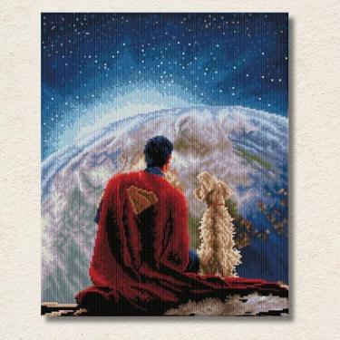 Imagem de CRAFTHUB Diamond Art – Superman e Krypto – Kit e ferramentas de pintura de diamante 5D – com bandejas grandes e canetas leves – Mercadoria oficialmente licenciada – 45 cm x 55 cm