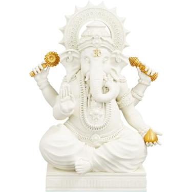 Imagem de Estátua Ganesha Deus Hindu - Vighnaharta (Cor Mármore Dourado)