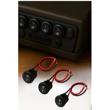 Imagem de Interruptor Gangorra ON OFF 20mm Redondo com Fio 2 Pinos Instalação Rá