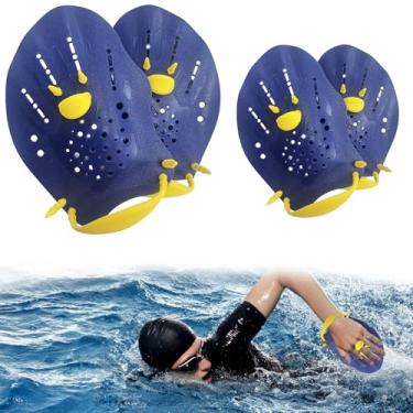 Imagem de Pás de Mão de Natação adultos e crianças (par: P+G) — Para treino de força em piscinas, adequadas tanto para iniciantes como para profissionais.