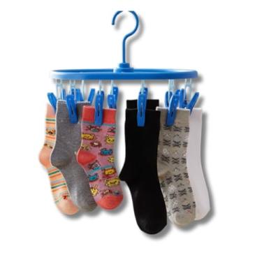 Imagem de Mini Varal Compacto com Prendedores, Redondo 16 Peças ou Oval 10 Peças, Plástico e Aço, Sortido, para Roupas Pequenas e Médias (1, 10 pregadores)